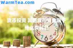 货币投资 其他货币资金属于什么类科目
