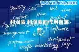 利润表 利润表的作用有哪些
