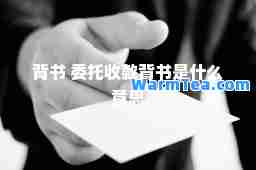 背书 委托收款背书是什么意思