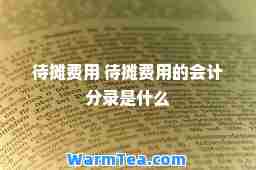 待摊费用 待摊费用的会计分录是什么