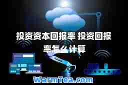 投资资本回报率 率怎么计算