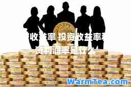 投资收益率 投资收益率和投资利润率是什么
