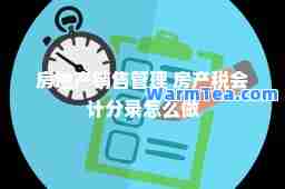 房地产销售管理 房产税会计分录怎么做