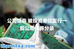 公司债券 被投资单位发行一般公司债券分录