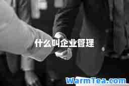 什么叫企业管理