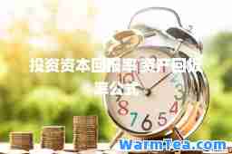 投资资本回报率 资产回报率公式