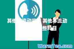 其他非流动资产 其他非流动资产包括哪些科目