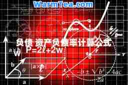 负债 资产负债率计算公式