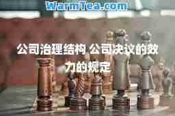 公司治理结构 公司决议的效力的规定