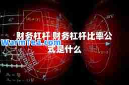财务杠杆 财务杠杆比率公式是什么