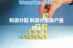 利润分配 利润分配账户是什么