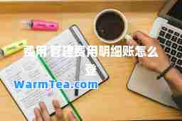 费用 管理费用明细账怎么登
