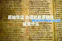 原始凭证 办理托收原始凭证是什么