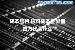 成本结构 材料成本差异借贷方代表什么