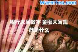 银行大写数字 金额大写规范是什么