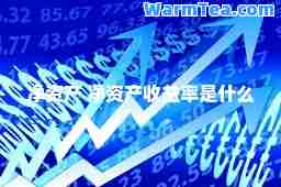 净资产 净资产收益率是什么