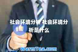 社会环境分析 社会环境分析是什么