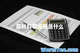 原材料明细账是什么