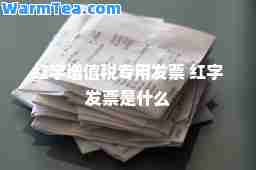 红字增值税专用发票 红字发票是什么
