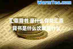 汇票背书 是什么存兑汇票背书是什么次数是什么