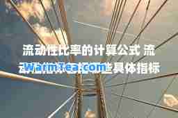 流动性比率的计算公式 流动性指标包括哪些具体指标东