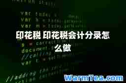 印花税 印花税会计分录怎么做