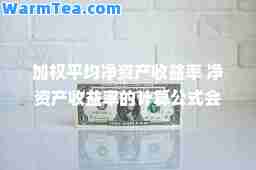 加权平均净资产收益率 净资产收益率的计算公式会
