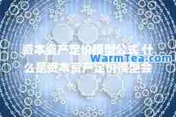 资本资产定价模型公式 什么是资本资产定价模型会