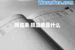 损益表 损益表是什么