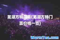 芜湖方特门票(芜湖方特门票价格一览)