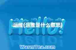 运维(运维是什么意思)