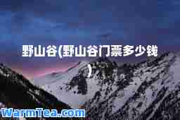 野山谷(野山谷门票多少钱)