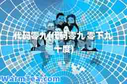 代码零九(代码零九 零下九十度)