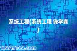 系统工程(系统工程 钱学森)
