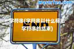 字符串(字符串以什么标志字符串的结束)