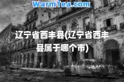 辽宁省西丰县(辽宁省西丰县属于哪个市)