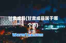 甘肃成县(甘肃成县属于哪个市)
