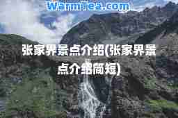 张家界景点介绍(张家界景点介绍简短)