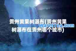 贵州黄果树瀑布(贵州黄果树瀑布在贵州哪个城市)