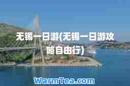 无锡一日游(无锡一日游攻略自由行)