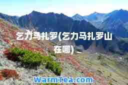 乞力马扎罗(乞力马扎罗山在哪)