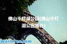佛山千灯湖公园(佛山千灯湖公园简介)