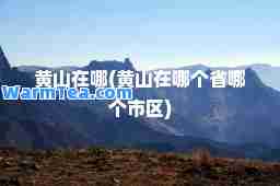 黄山在哪(黄山在哪个省哪个市区)