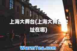 上海大舞台(上海大舞台地址在哪)