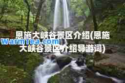 恩施大峡谷景区介绍(恩施大峡谷景区介绍导游词)