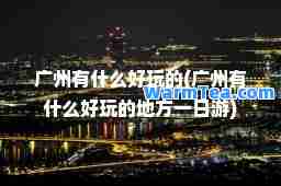 广州有什么好玩的(广州有什么好玩的地方一日游)