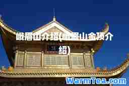 峨眉山介绍(峨眉山金顶介绍)