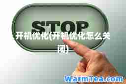 开机优化(开机优化怎么关闭)