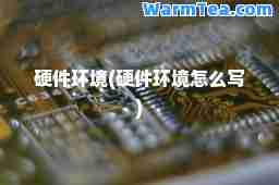 硬件环境(硬件环境怎么写)