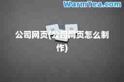 公司网页(公司网页怎么制作)